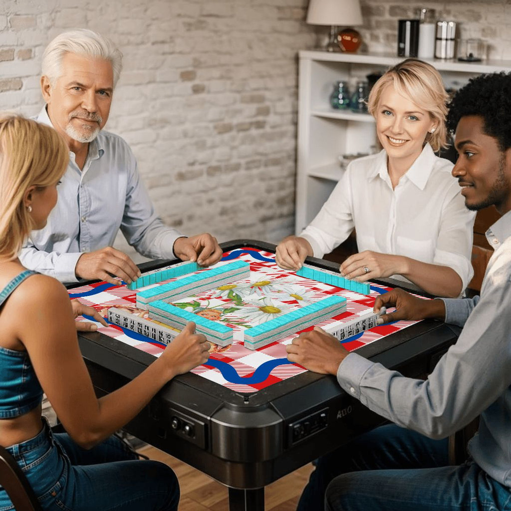 The Real Mahj Wives Red Gingham Nostalgic Mahjong Mat