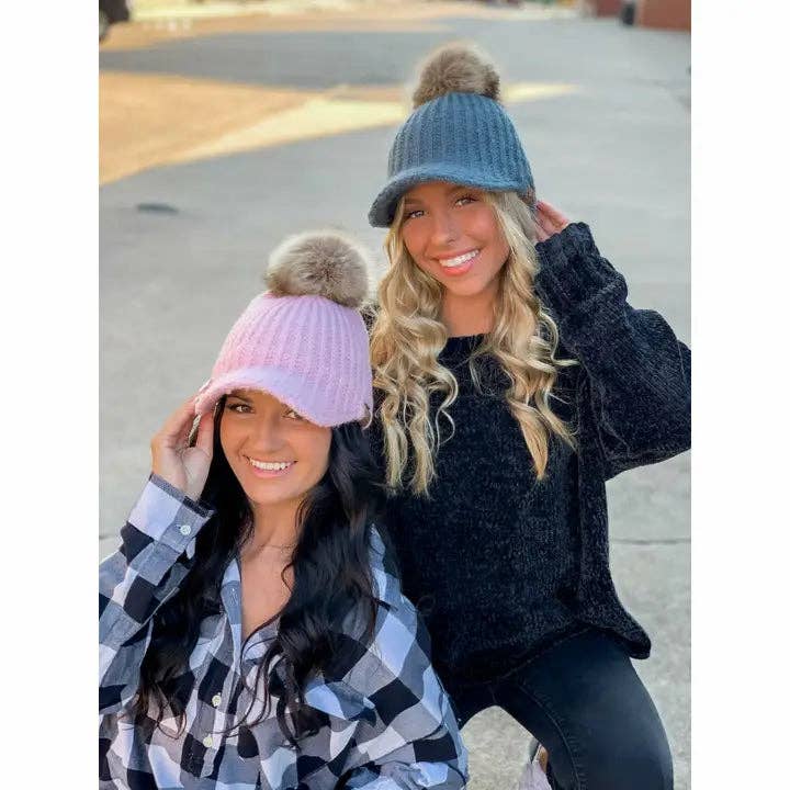 Knitted Brim C.C Beanie with Pom YJ2036