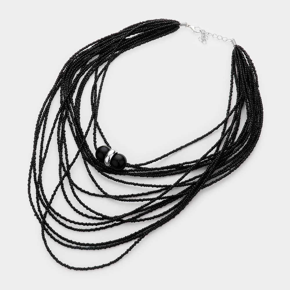 Seed Beaded Bib Necklace