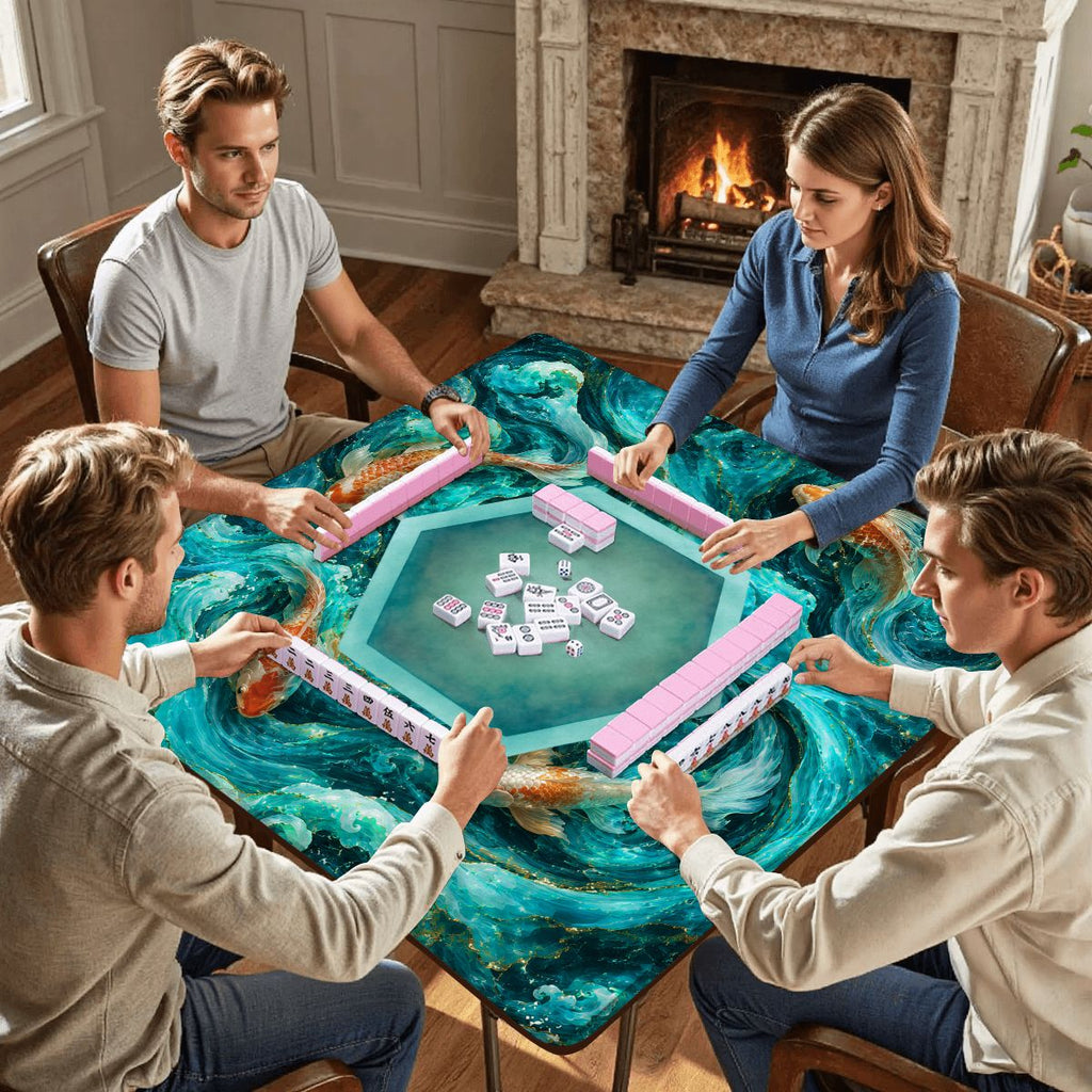Koi Fish Tranquil Tides Mahjong Mat