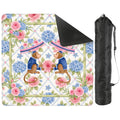 Mahjong Monkey Floral Infusion Hydrangeas Blue And Pink Mahjong Mat