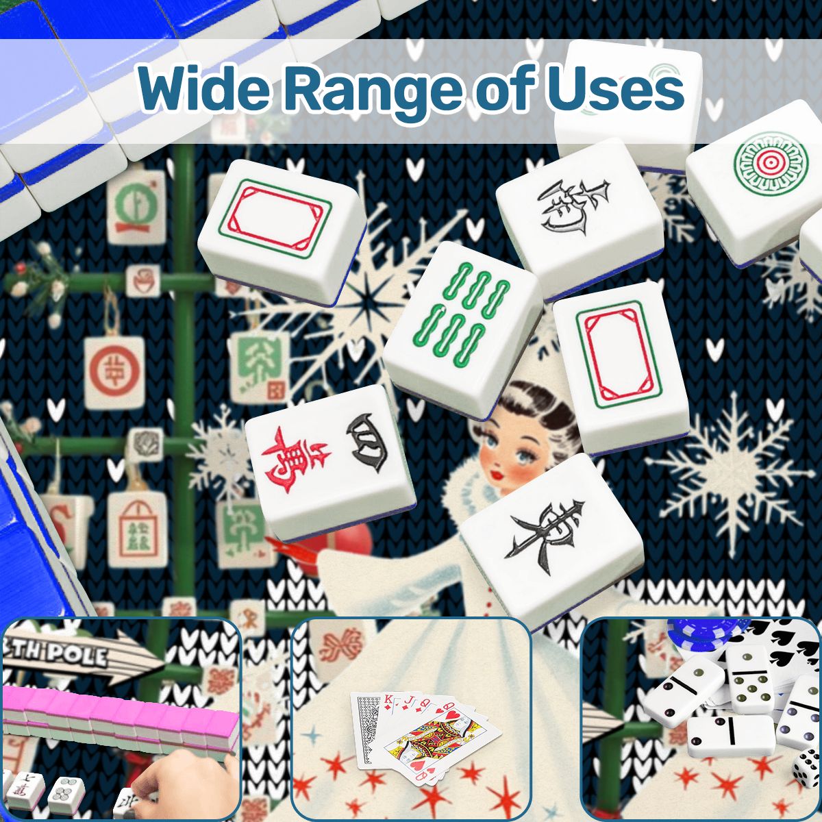 Sweater Weather Nostalgic Whimsical Christmas Mahjong Mat