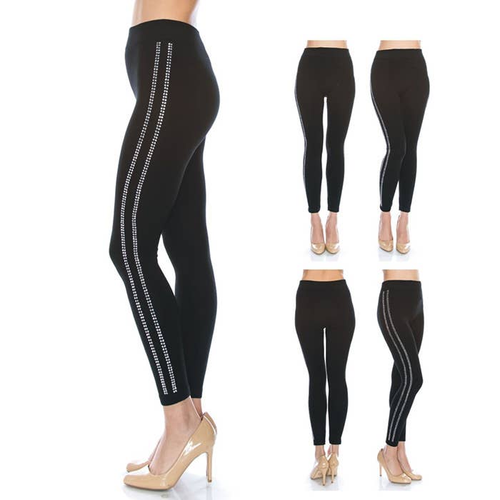 Comfy Stone Embellished Lines Detail Jeggings