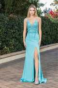 Thigh-High Slit Prom Dress #3