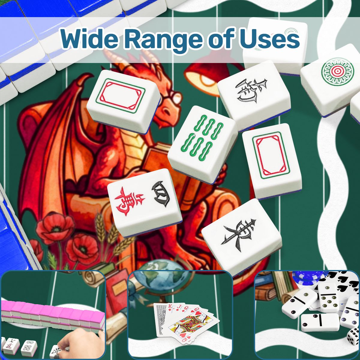 Dragon Tales Book Lover Mahjong Mat