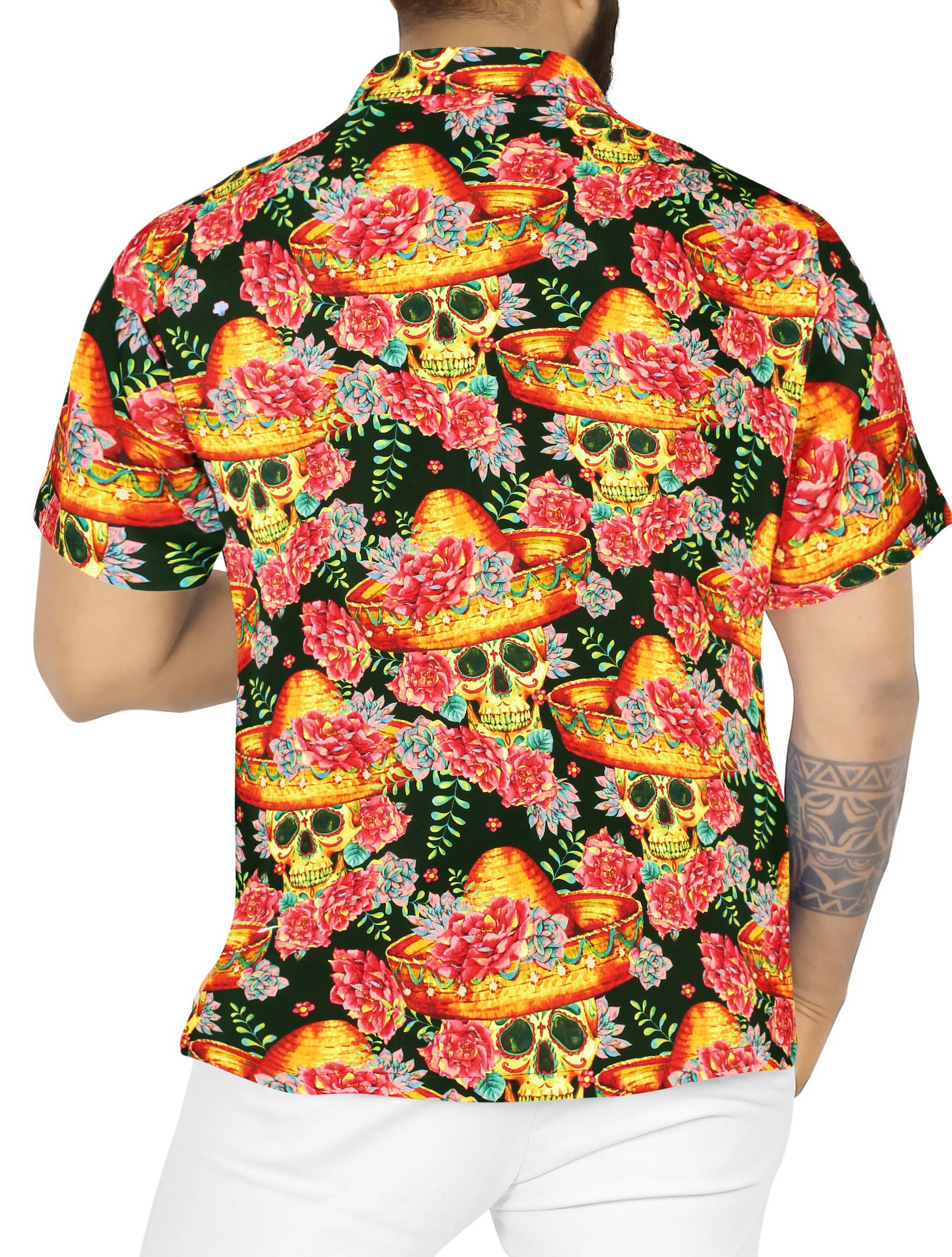 LA LEELA Men's Halloween Hawaiian Shirts Multi P00177