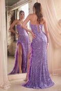 STRAPLESS SEQUIN DRESS