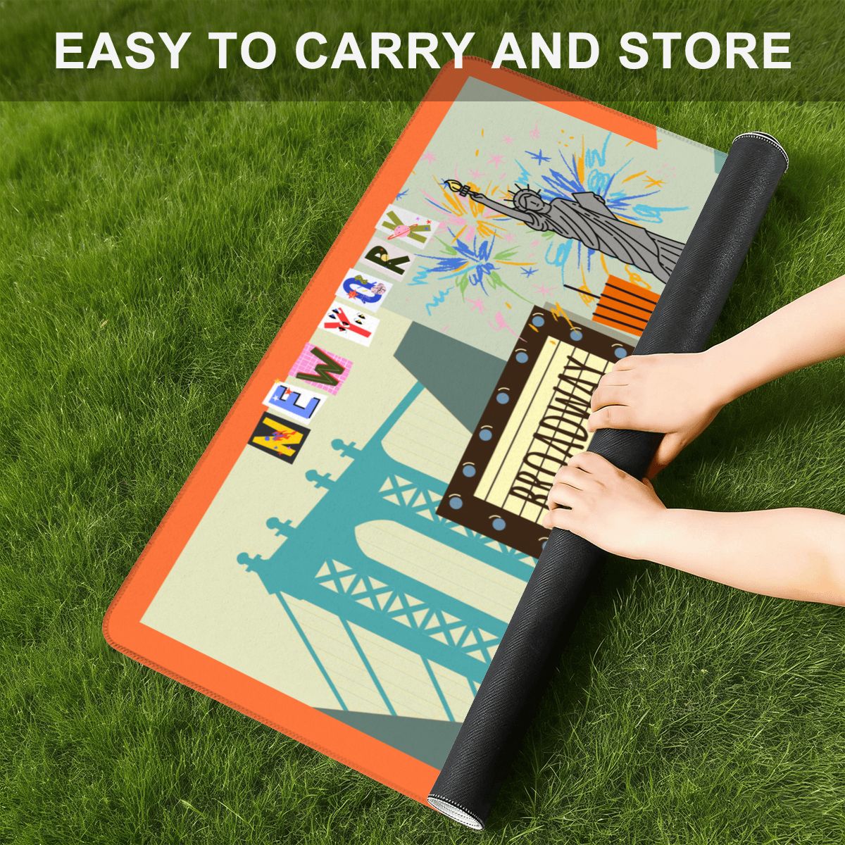 New York City Mahjong On Broadway Mini Mahjong Mat (Ship Rolled up)