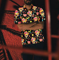 La Leela Halloween Skull Printed Hawaiian Shirt Black P00506