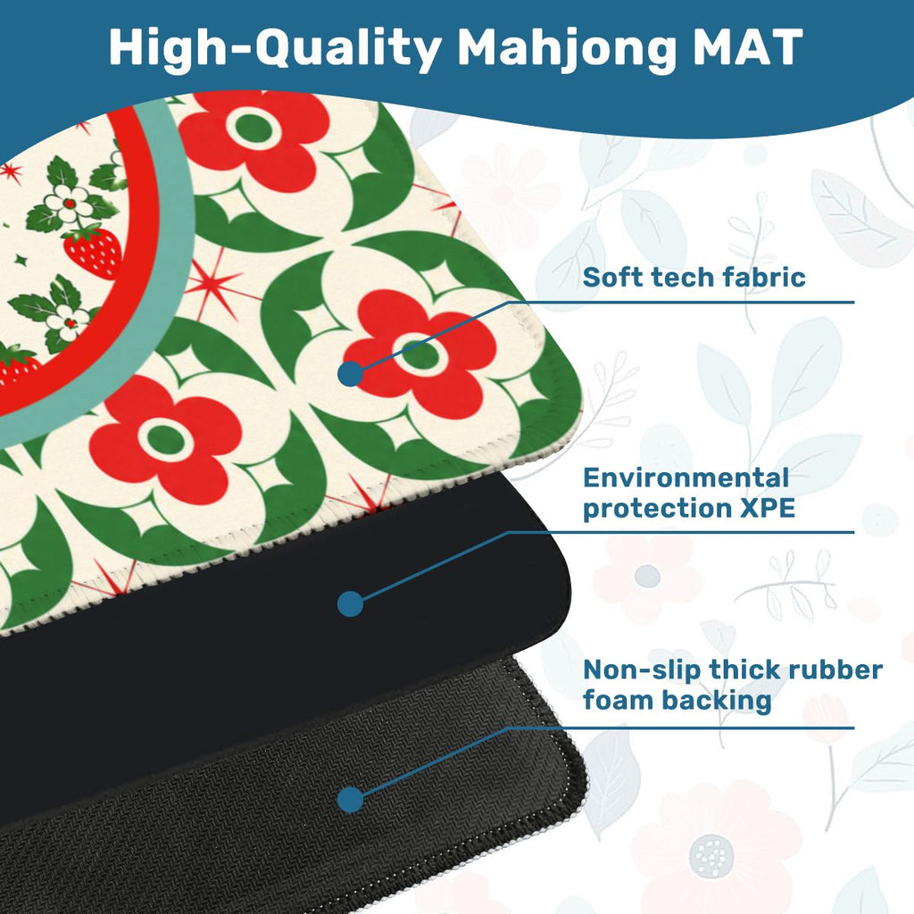 The Bloom-a-Rama Red And Green Mahjong Mat