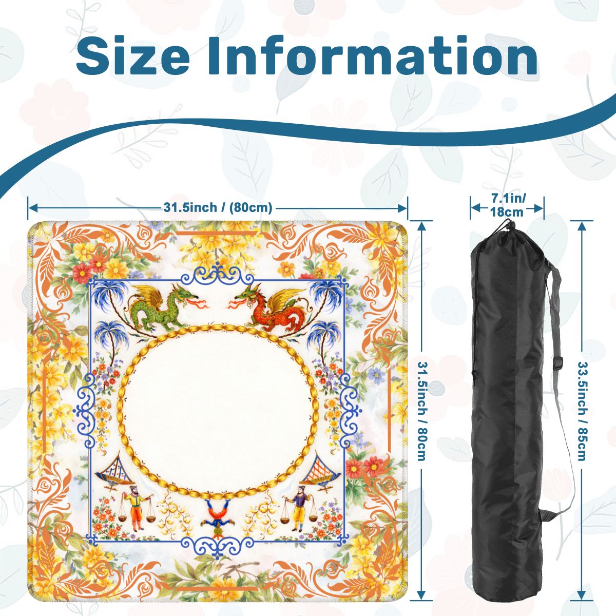 The Cirque Chinois Floral Mahjong Mat