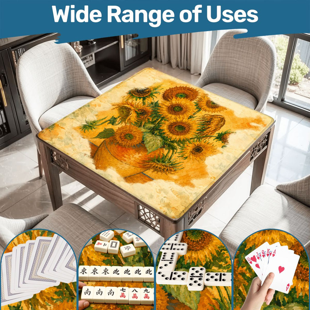 The Mahj Gogh Watercolor Sunflower Mahjong Mat