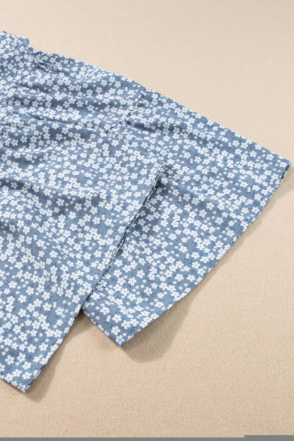 Thin Straps Smocked Bodice Wide Leg Floral Jumpsuit
