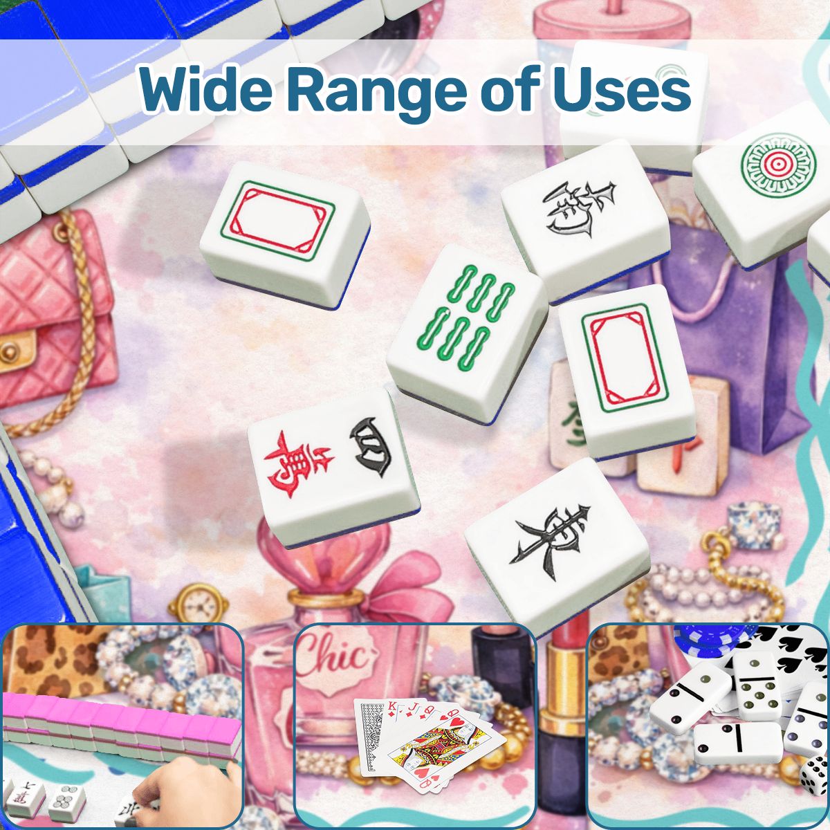 Retail Therapy Luxe Mahjong Mat, Bling, Bags And Tiles