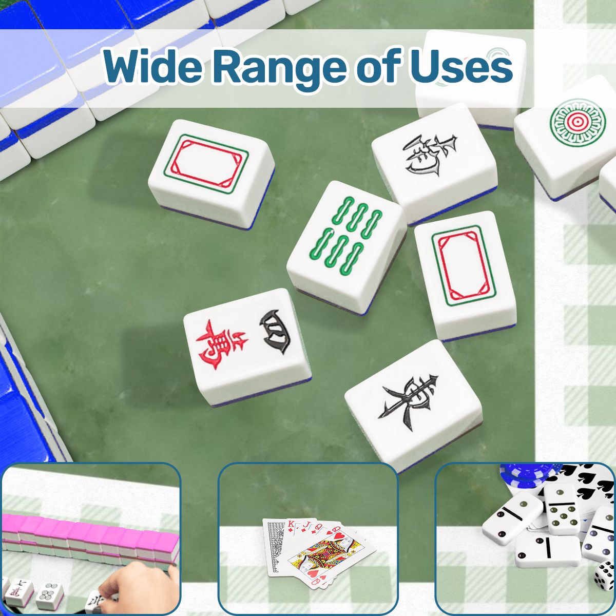 Jade Ite  Green Nostalgic Gingham Mahjong Mat