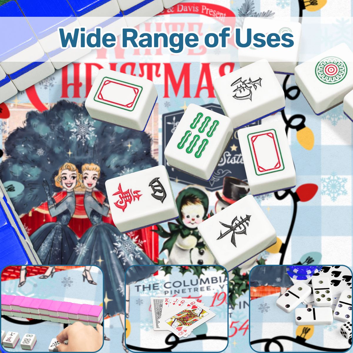 White Christmas The Haynes Sisters Sisters Mahjong Mat
