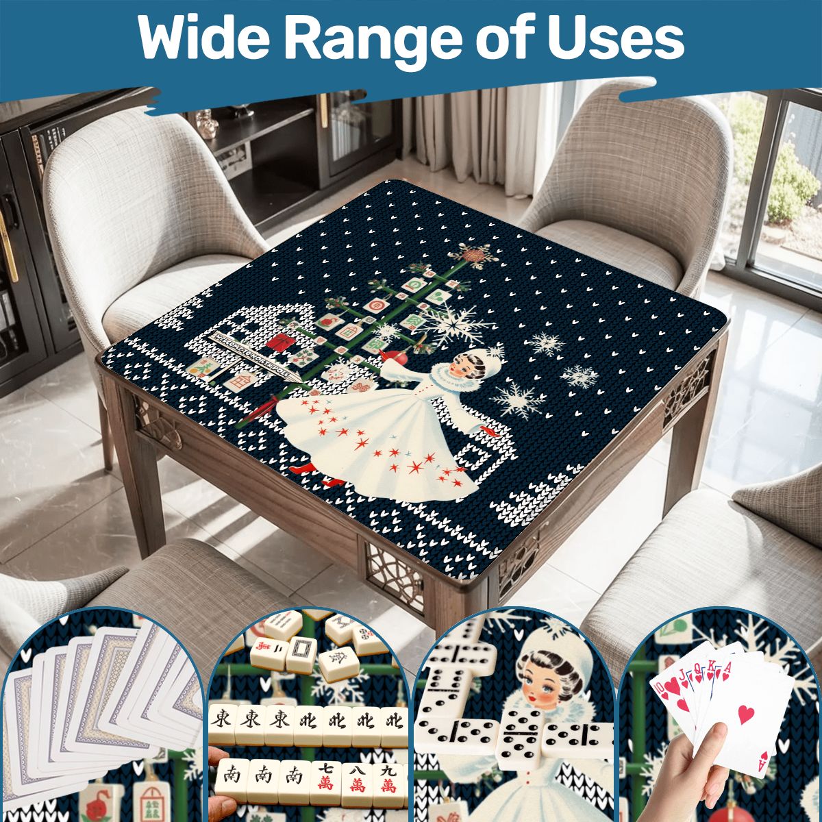 Sweater Weather Nostalgic Whimsical Christmas Mahjong Mat