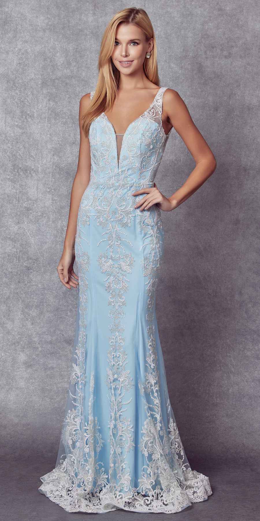 Juliet 277 Fancy Glitter Design Tulle Mermaid Dress