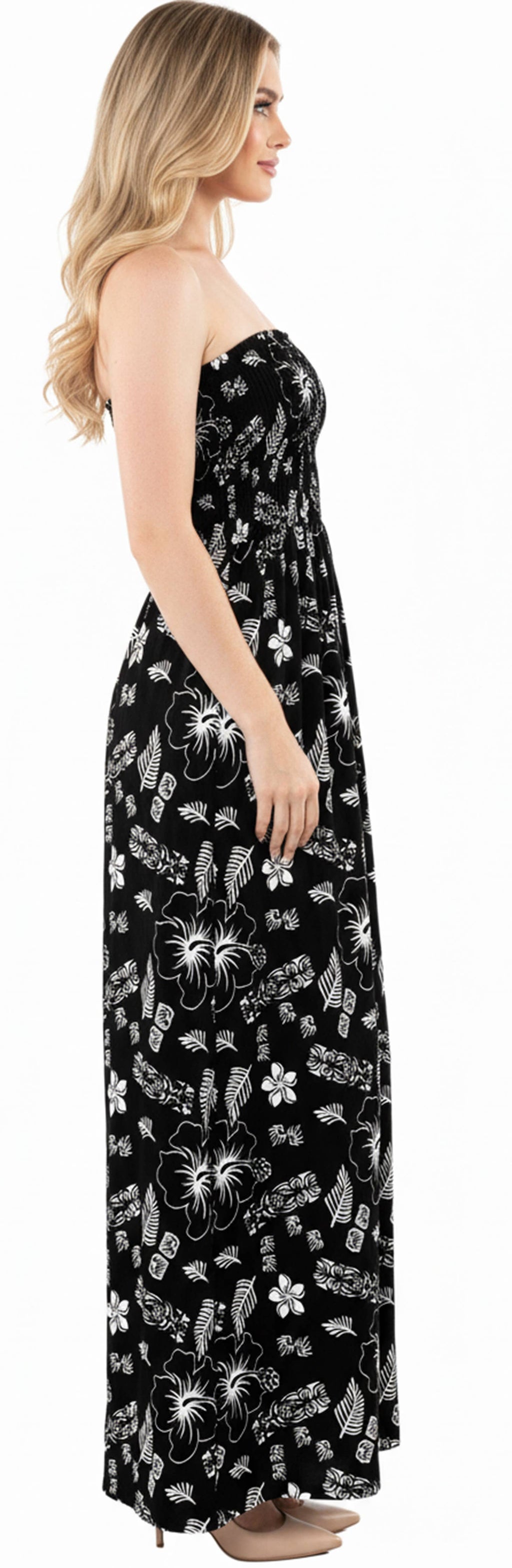 LA LEELA Women's Tropical Floral Evening Dress P01192