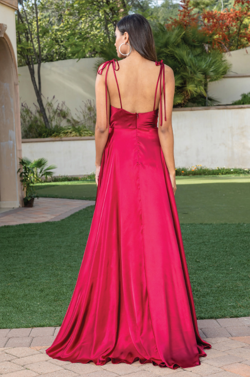 Soft Cowl Back Detail Prom Dress