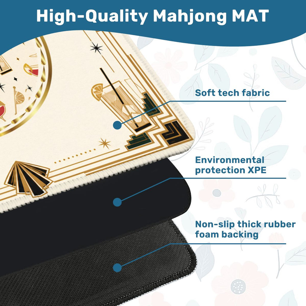 Art Deco Speakeasy Cocktail Mahjong Mat