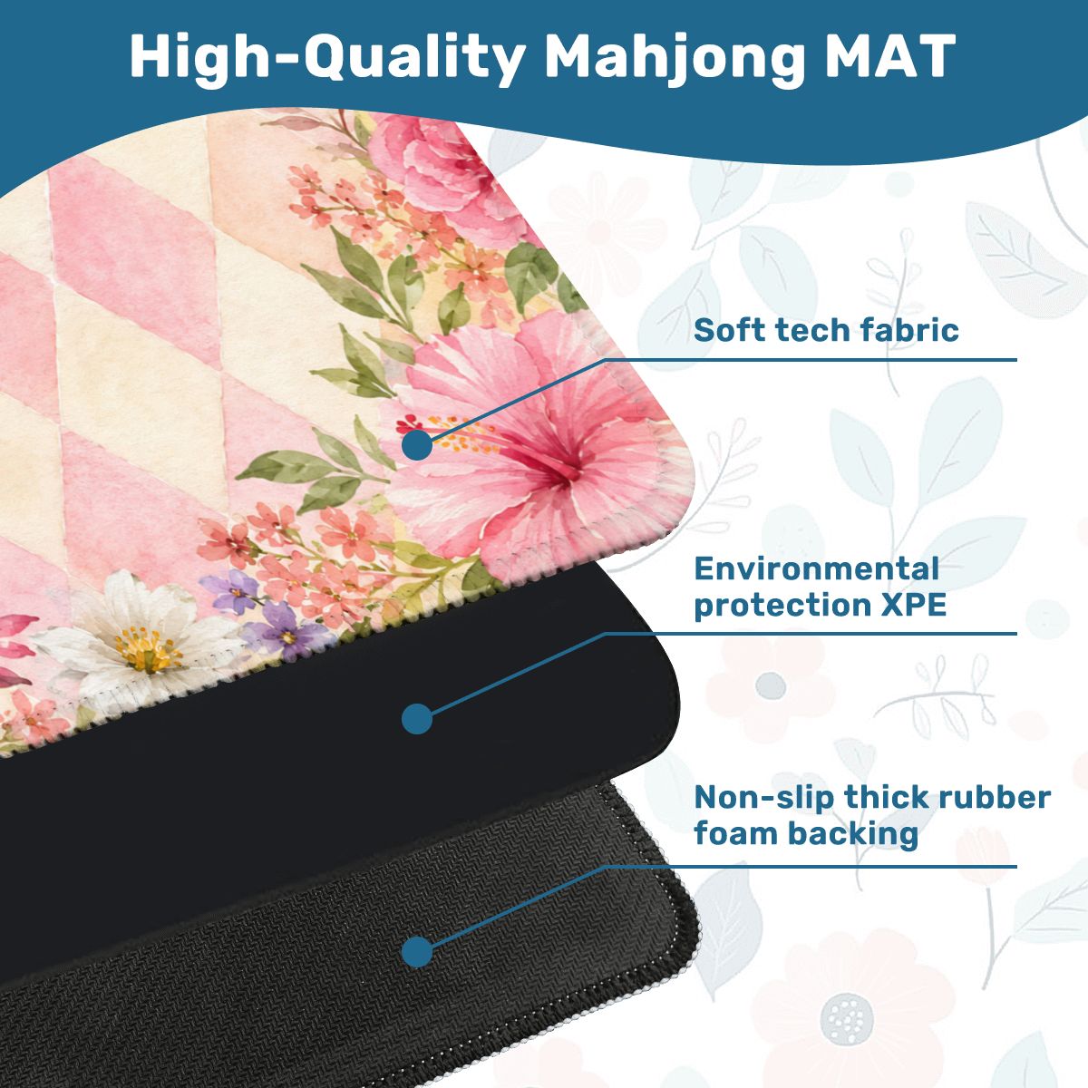Harlequin Romance Petals Of Pink Vintage Inspired Mahjong Mat