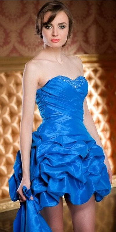 CLEARANCE - Cinderella Divine 3054 Short Dress Ruched Strapless (Size XL)
