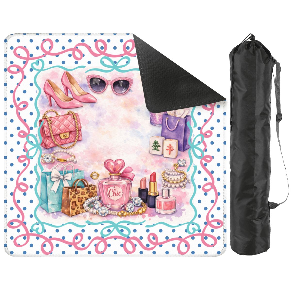 Retail Therapy Luxe Mahjong Mat, Bling, Bags And Tiles