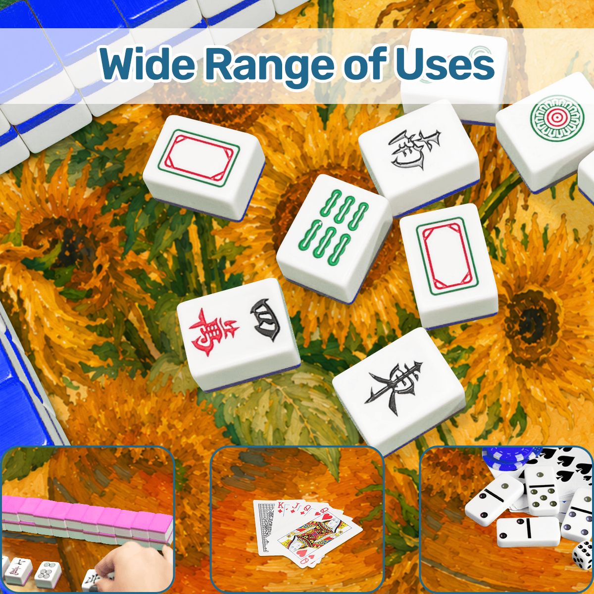The Mahj Gogh Watercolor Sunflower Mahjong Mat