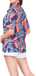 HAPPY BAY Women's Hawaiian Shirt Stars And Stripes P00560