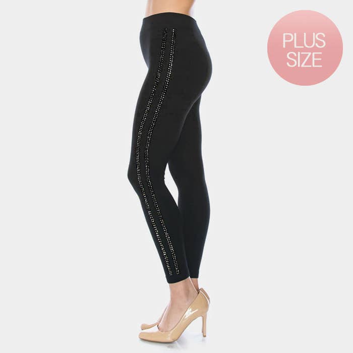 Comfy Stone Embellished Lines Detail Jeggings