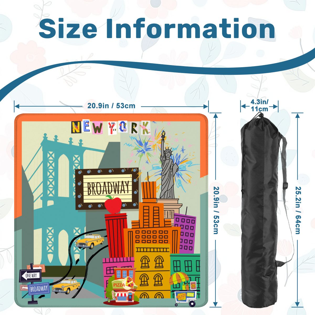 New York City Mahjong On Broadway Mini Mahjong Mat (Ship Rolled up)