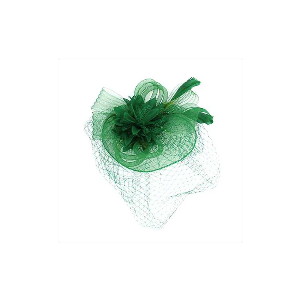 Bow Flower Feather Mesh Fascinator / Headband