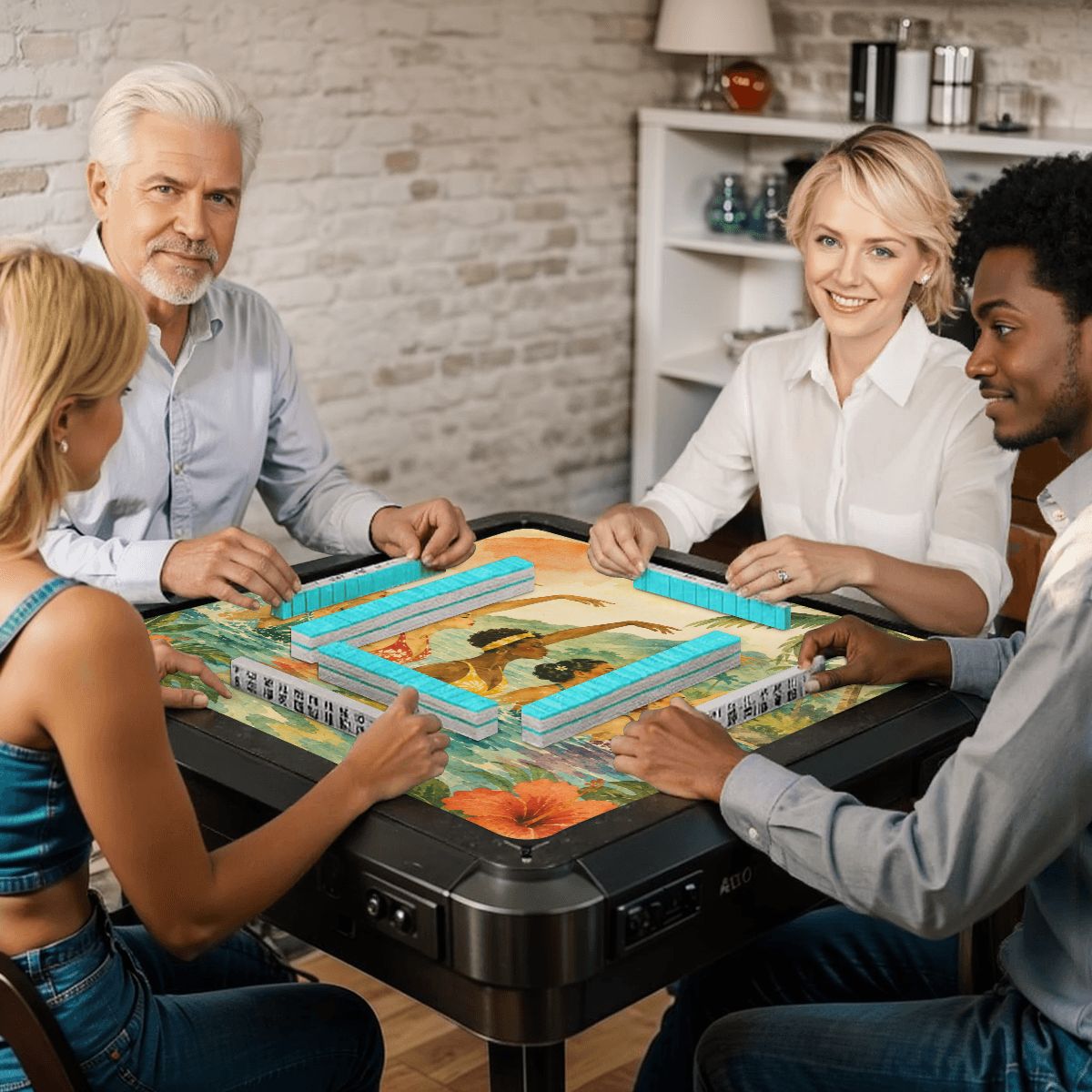 The Old World Nostalgic Tropicana Swim Club Mahjong Mat