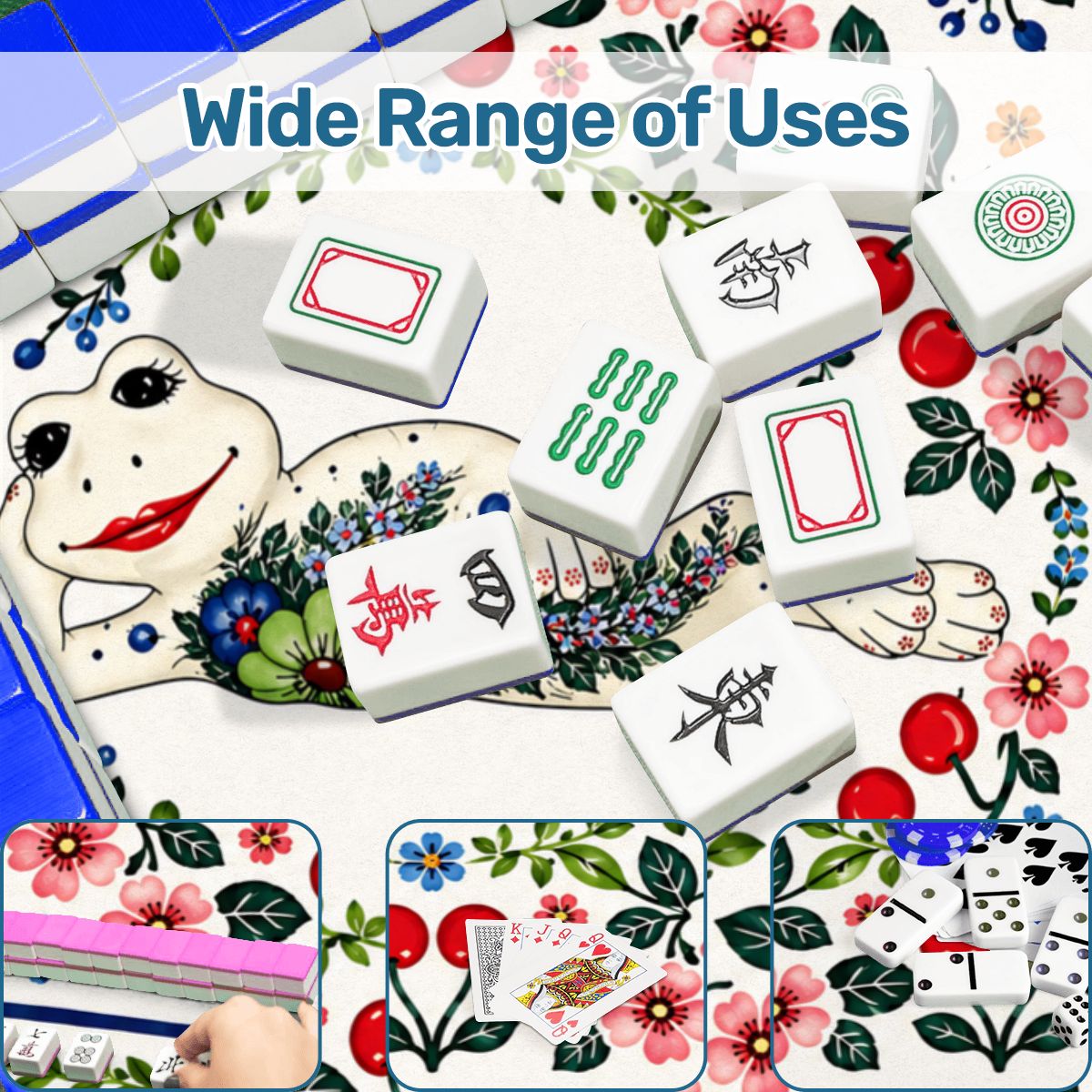 Cherry Toad Polish Pottery Inspired Mahjong Mat