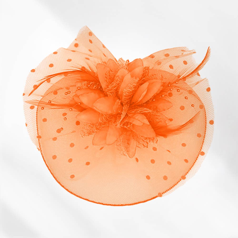 Feather Mesh Flower Fascinator / Headband