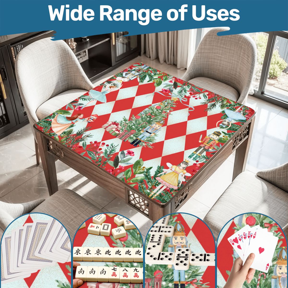 Nuttier Than A Nutcracker Harlequin Christmas Mahjong Mat