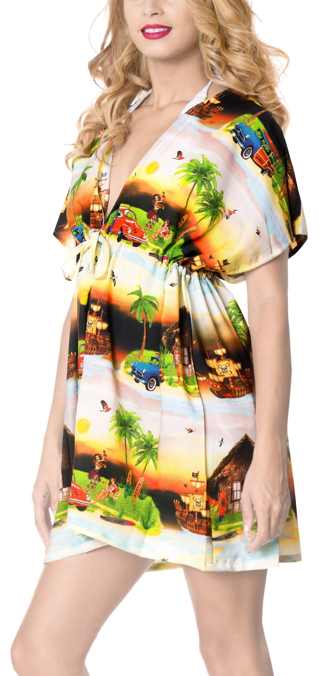 LA LEELA Womens Beach Wear CoverUp XL-XXL Black-AC604