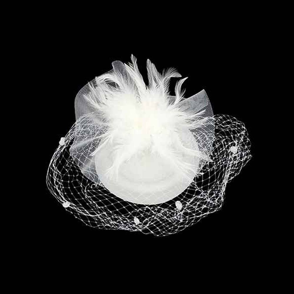 Feather Mesh Fascinator / Headband