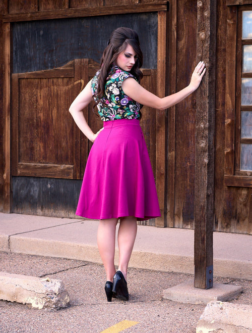 Charlotte Skirt in Magenta - 3X only