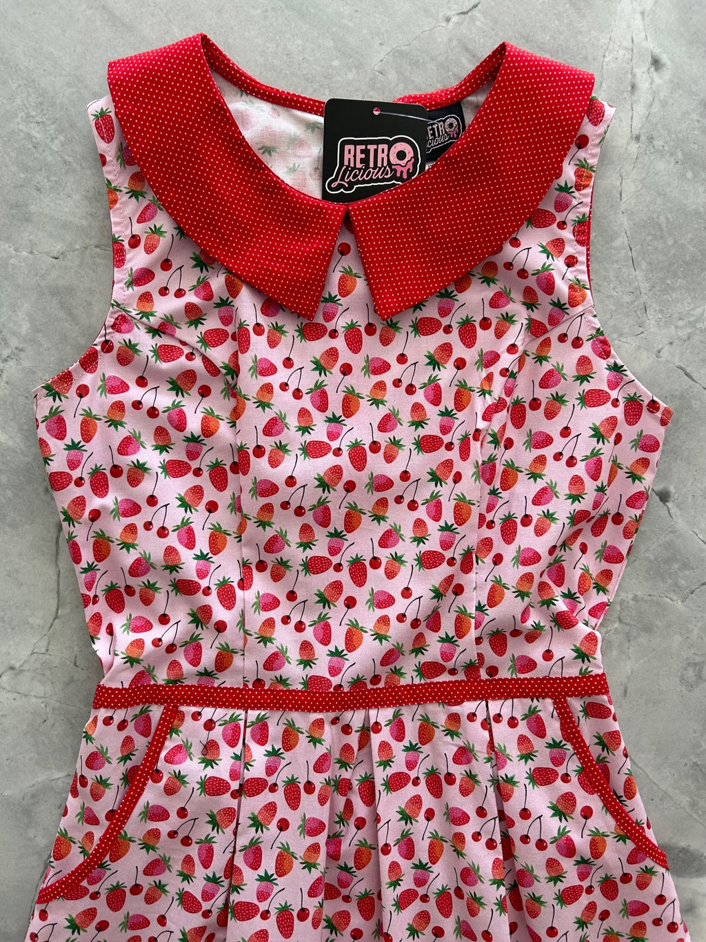 Berry Cherry Collared Dress - Medium only
