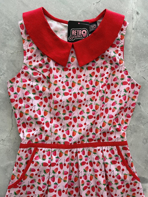 Berry Cherry Collared Dress - Medium only