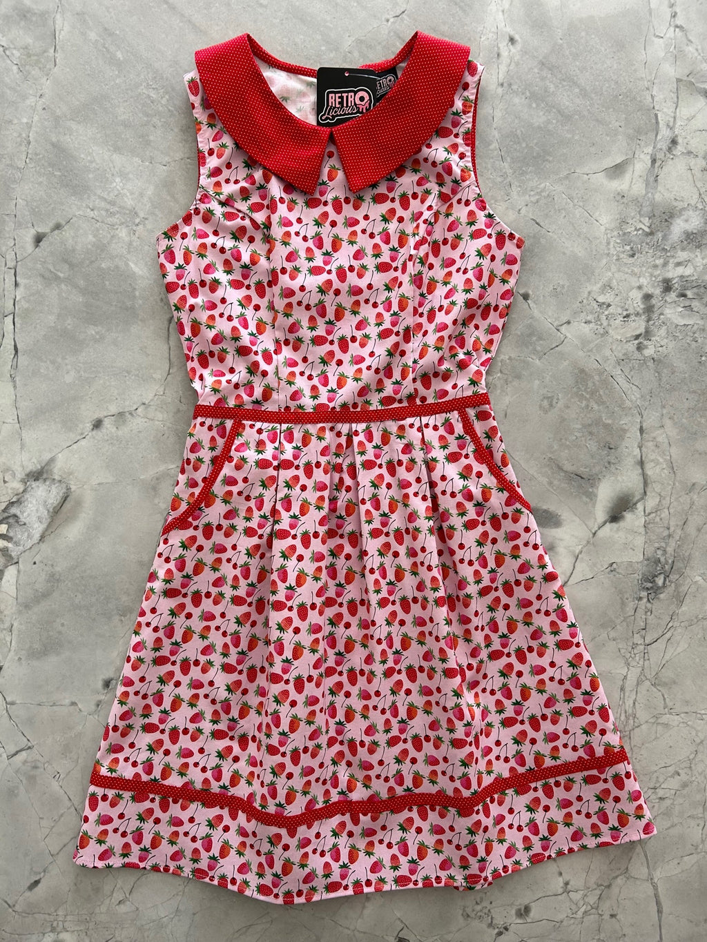 Berry Cherry Collared Dress - Medium only