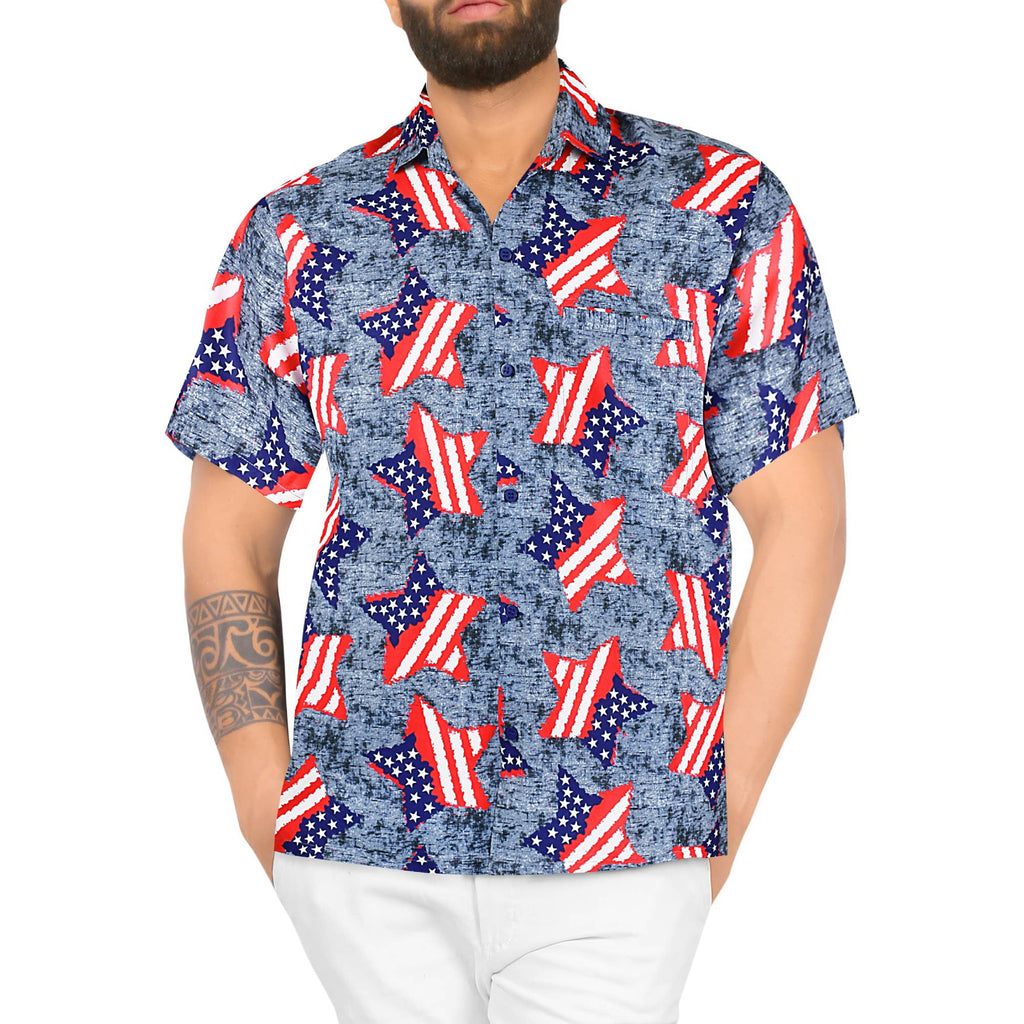 Men's Patriotic 4th of July American USA Flag Shirts P00191