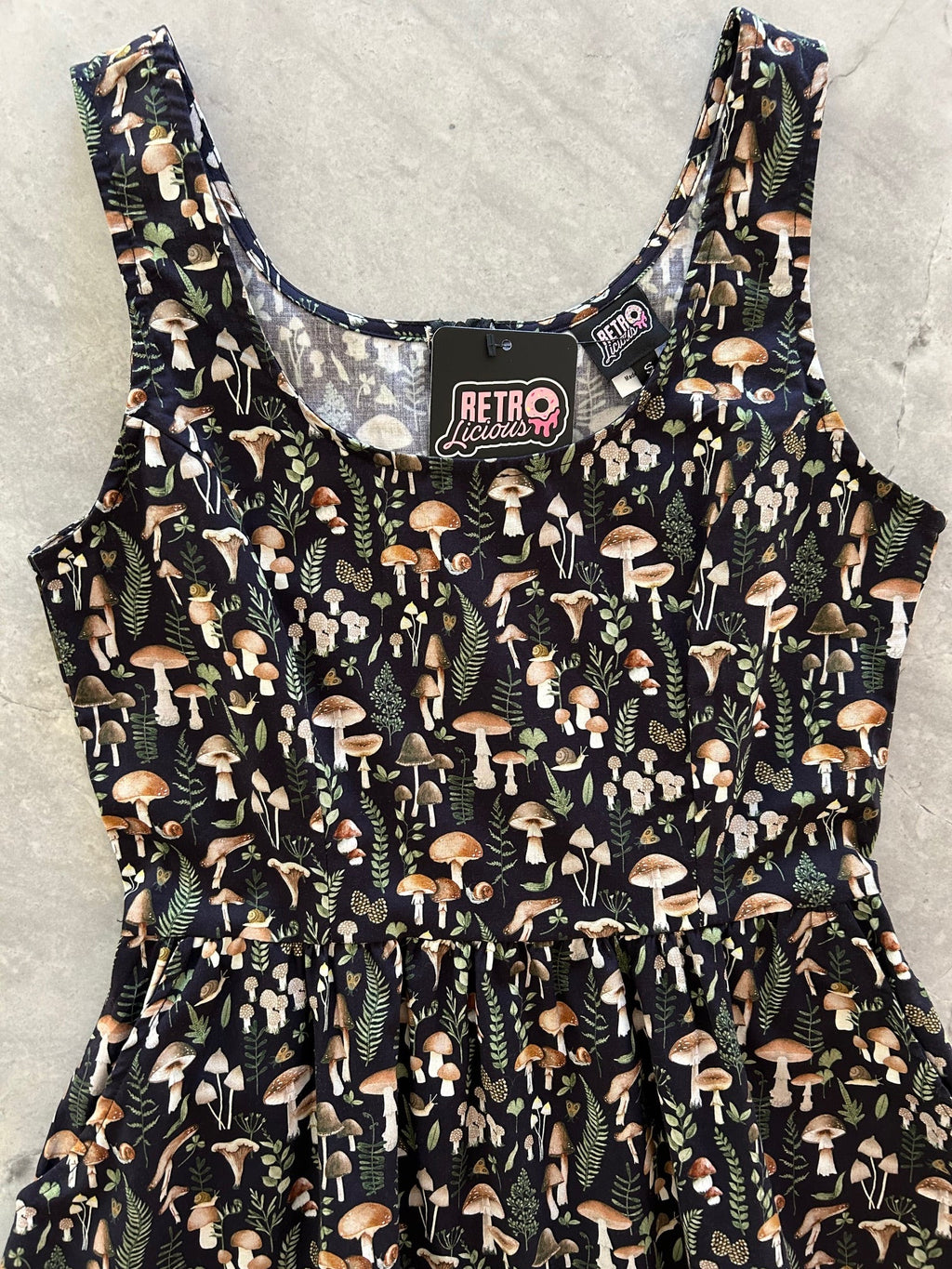 Mushrooms Fit & Flare Dress - XS only, 1 left!