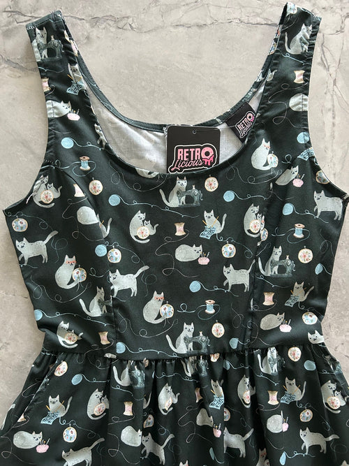 Cats and Yarn Fit & Flare Dress - Small only, 1 left!
