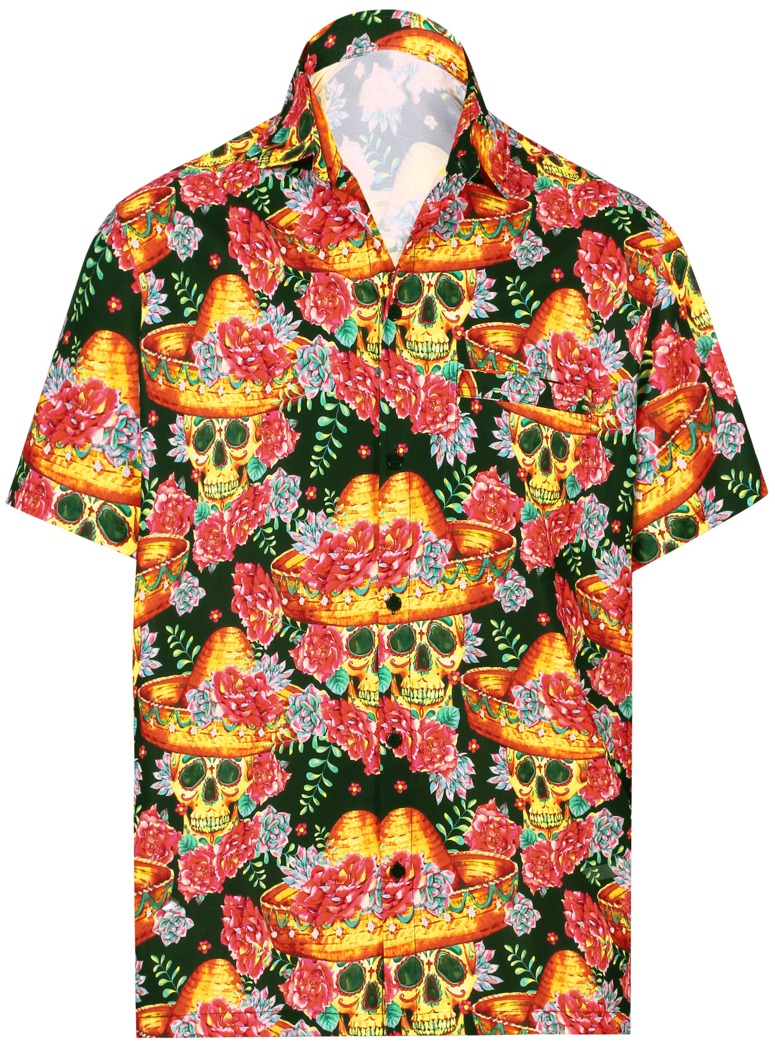 LA LEELA Men's Halloween Hawaiian Shirts Multi P00177