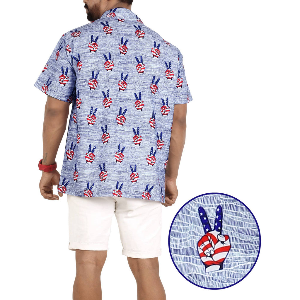 Men's Patriotic 4th of July American USA Flag Peace  P00128