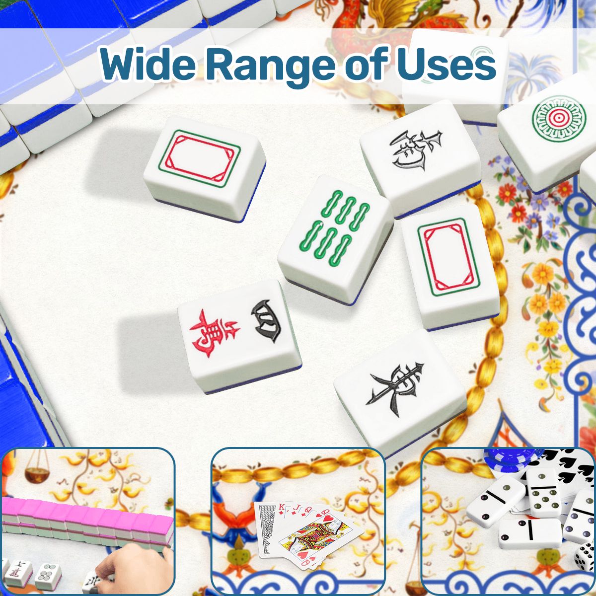 The Cirque Chinois Floral Mahjong Mat