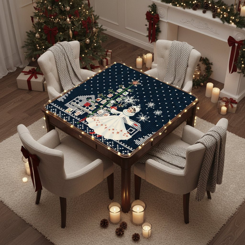 Sweater Weather Nostalgic Whimsical Christmas Mahjong Mat